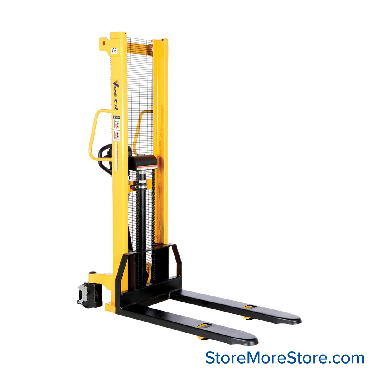 Hand Winch Lifter, 27.5" W x 60.25" D x 82.25" H,  Hydraulic Hand Pump, Fixed Support Legs
