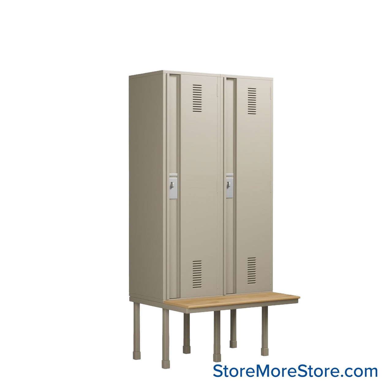 Locker with Bench, 48'' W x 18'' D x 78'' H, Key Lock