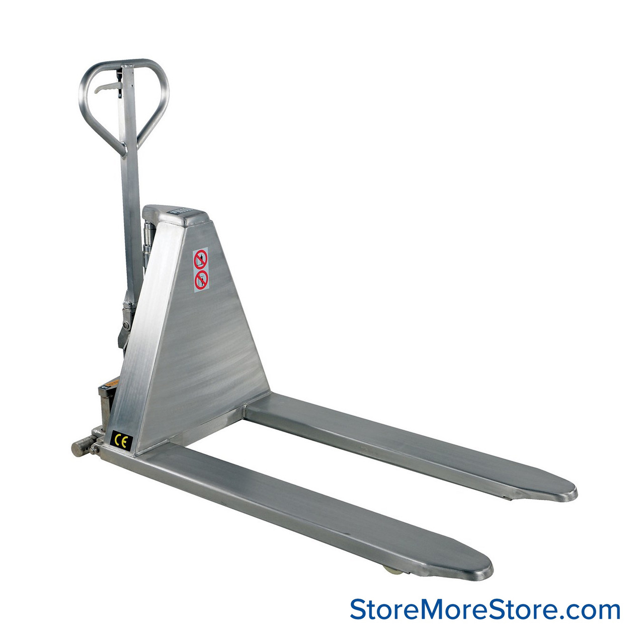 Skid Lift, 26.75" W x 45" D x 32.25" H, Stainless Steel, Hand Pump, 20.5"Wx43"L Fork Size