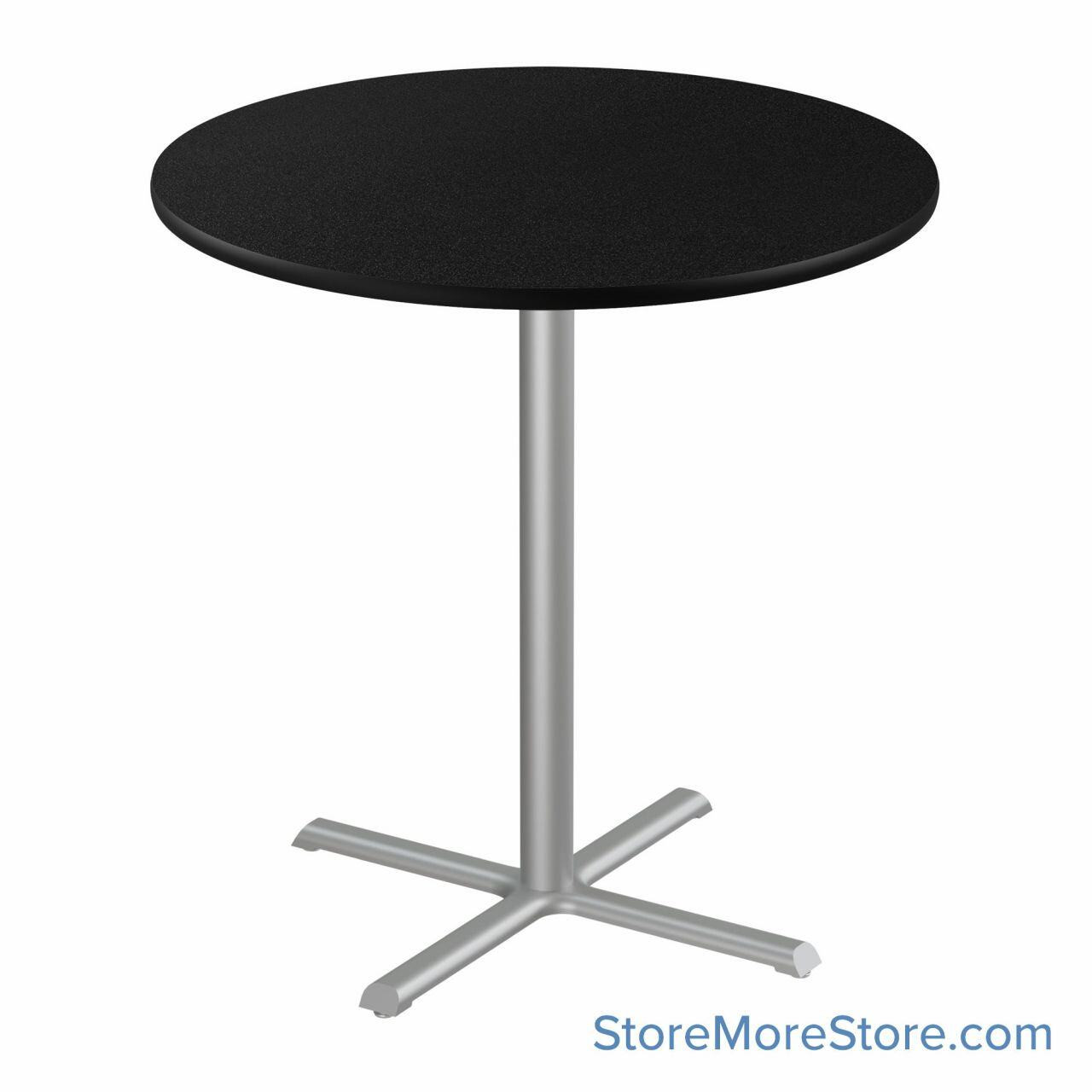 Breakroom Tables, 24" W x 24" D x 42" H, Round Shaped, Cross Base