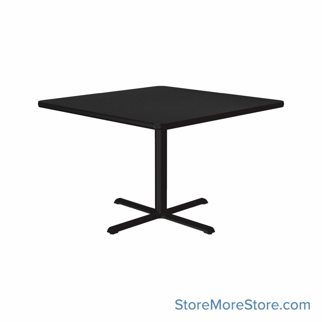 Commercial Cafe Tables, 36" W x 36" D x 29" H, Square Shaped, Cross Base