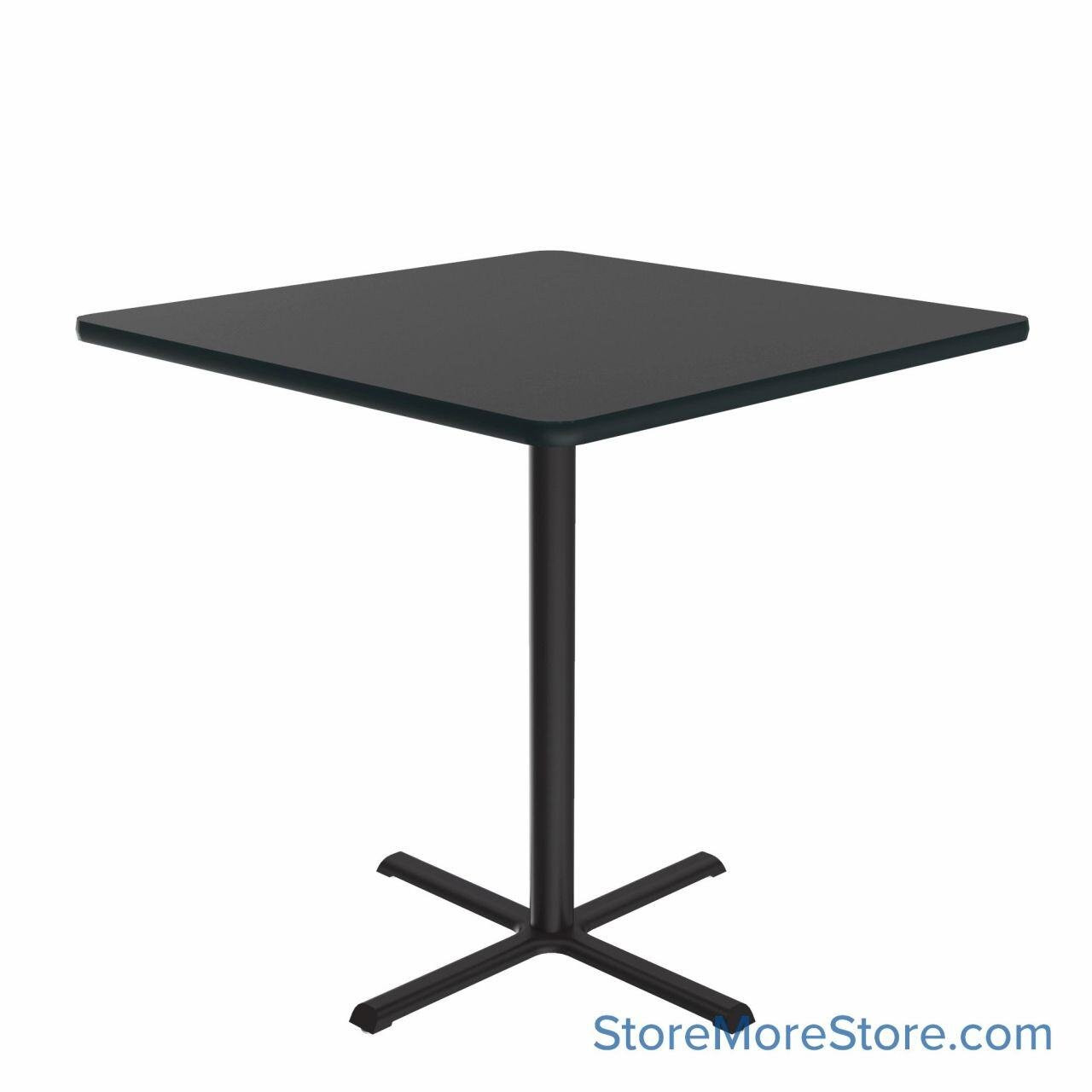 Commercial Cafe Tables, 36" W x 36" D x 42" H, Square Shaped, Cross Base