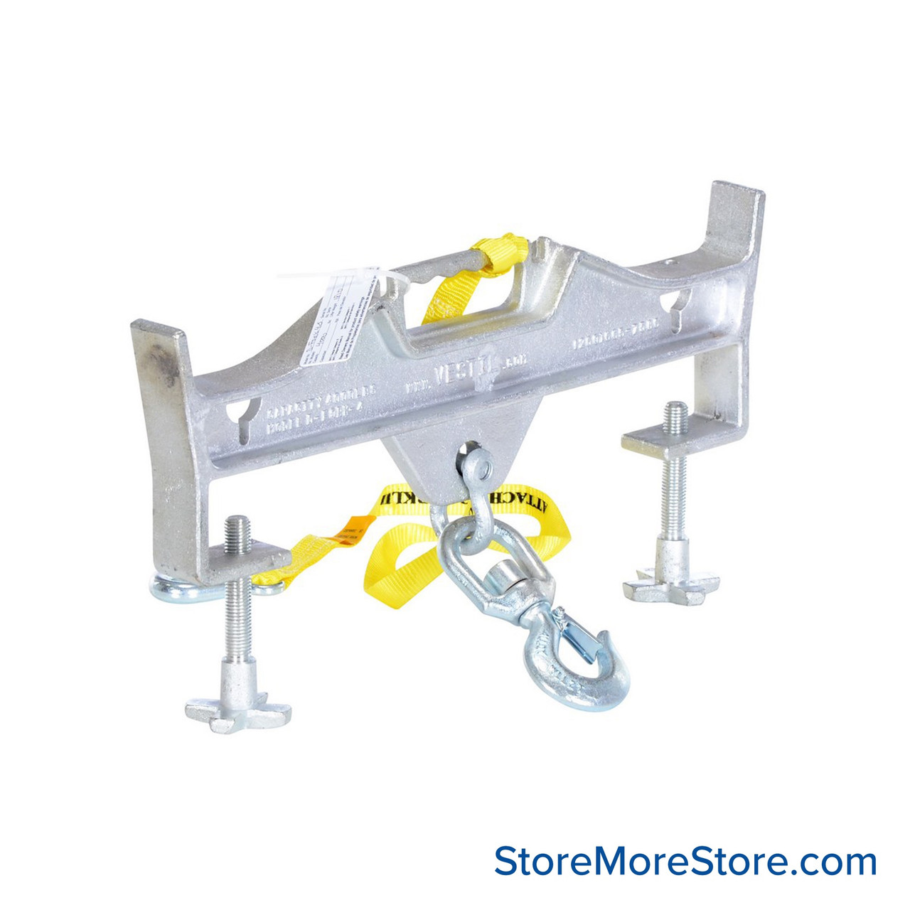Forklift Hoisting Hook, 23.25" W x 2" D x 14.5" H, Double Fork/Swivel, 4,000 lbs