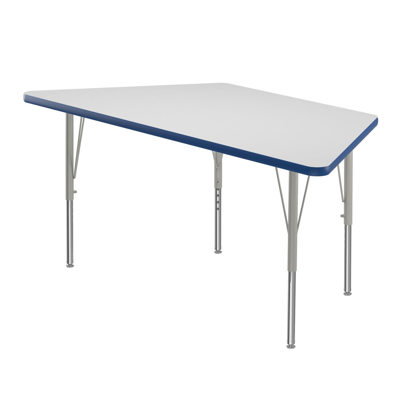 Dry Erase Activity Tables, 60" W x 30" D, Trapezoid, Silver Mist
