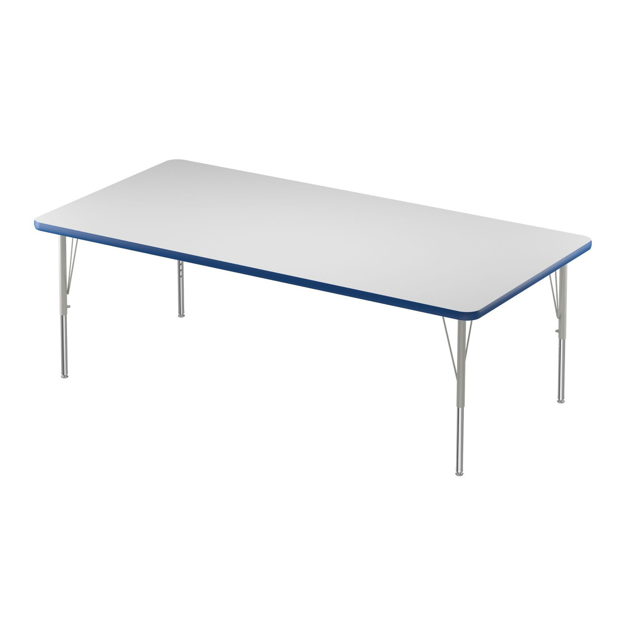 Dry Erase Activity Tables, 72" W x 36" D, Rectangular, Silver Mist