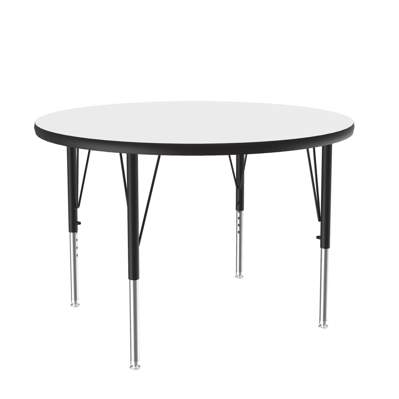 Dry Erase Activity Tables, 36" W x 36" D, Round, Black/chrome
