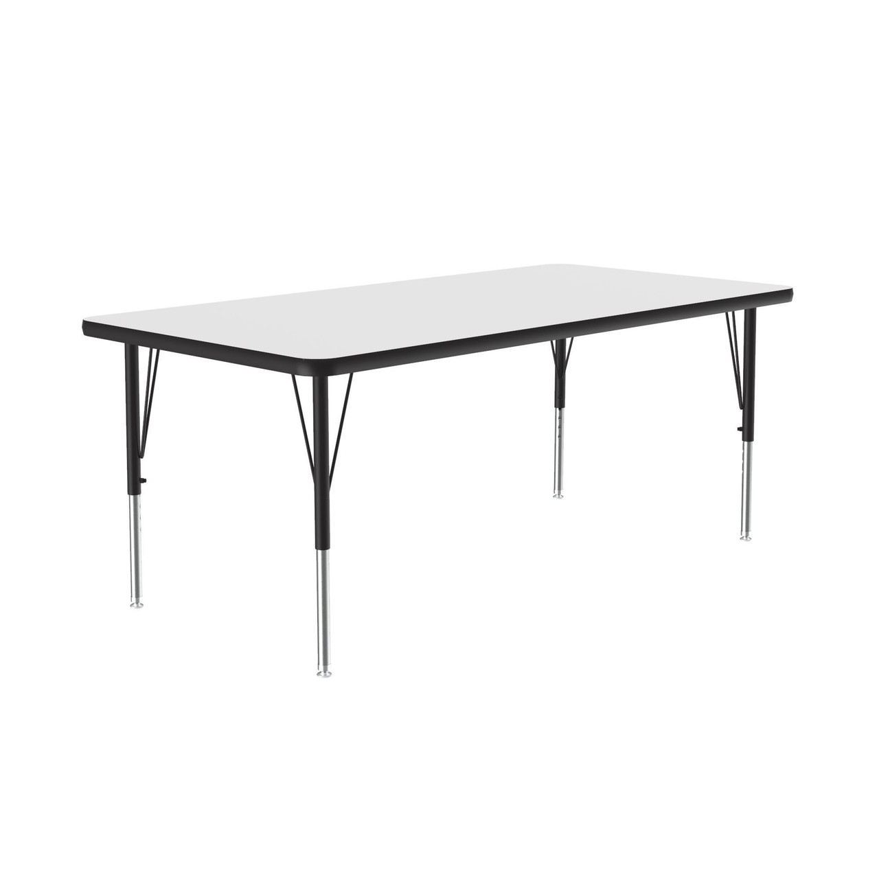 Dry Erase Activity Tables, 48" W x 30" D, Rectangular, Black/chrome
