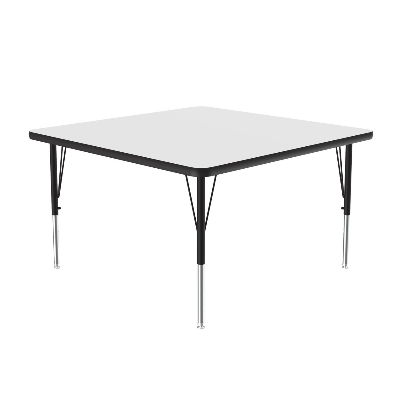 Dry Erase Activity Tables, 42" W x 42" D, Square, Black/chrome