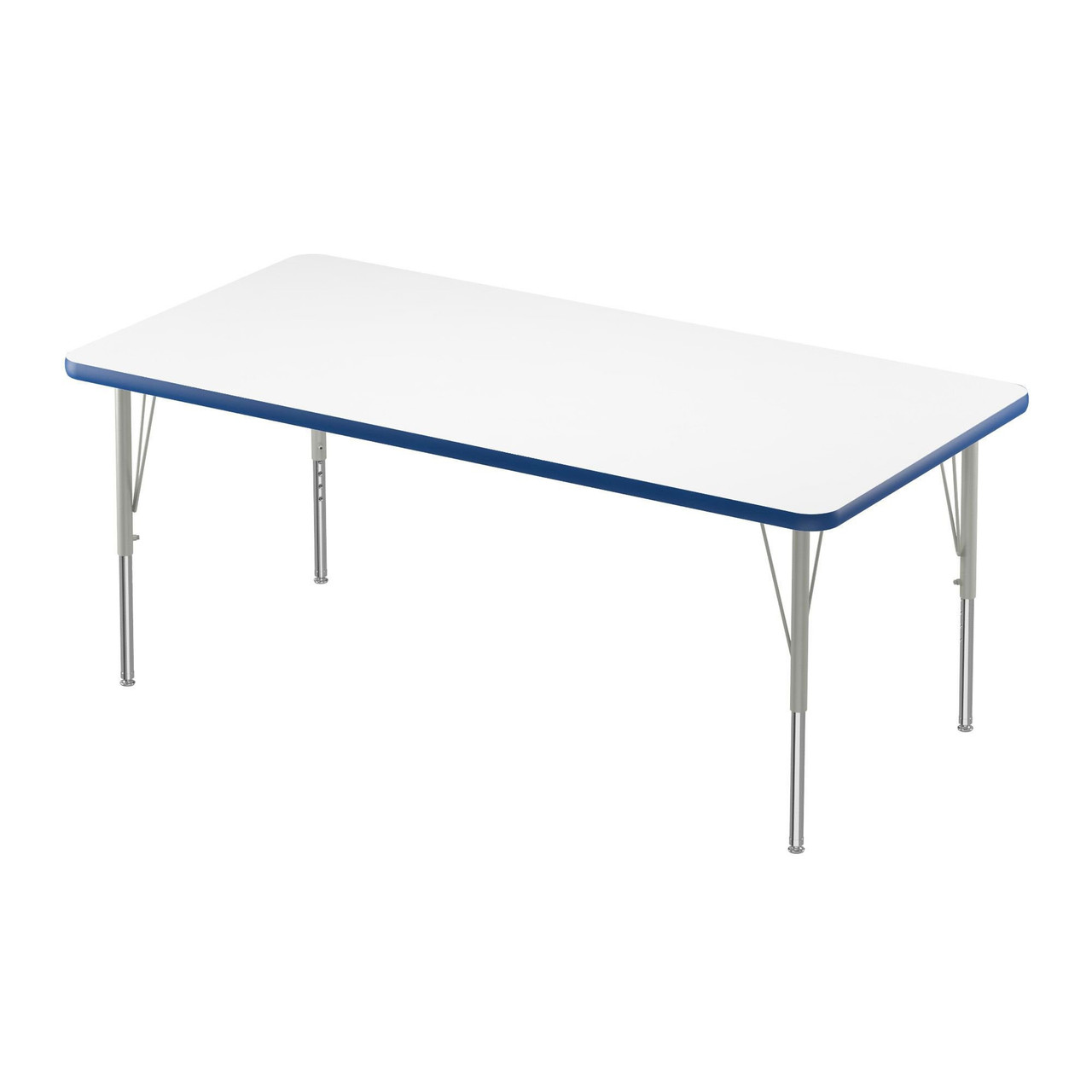 Dry Erase Activity Tables, 60" W x 30" D, Rectangular, Silver Mist