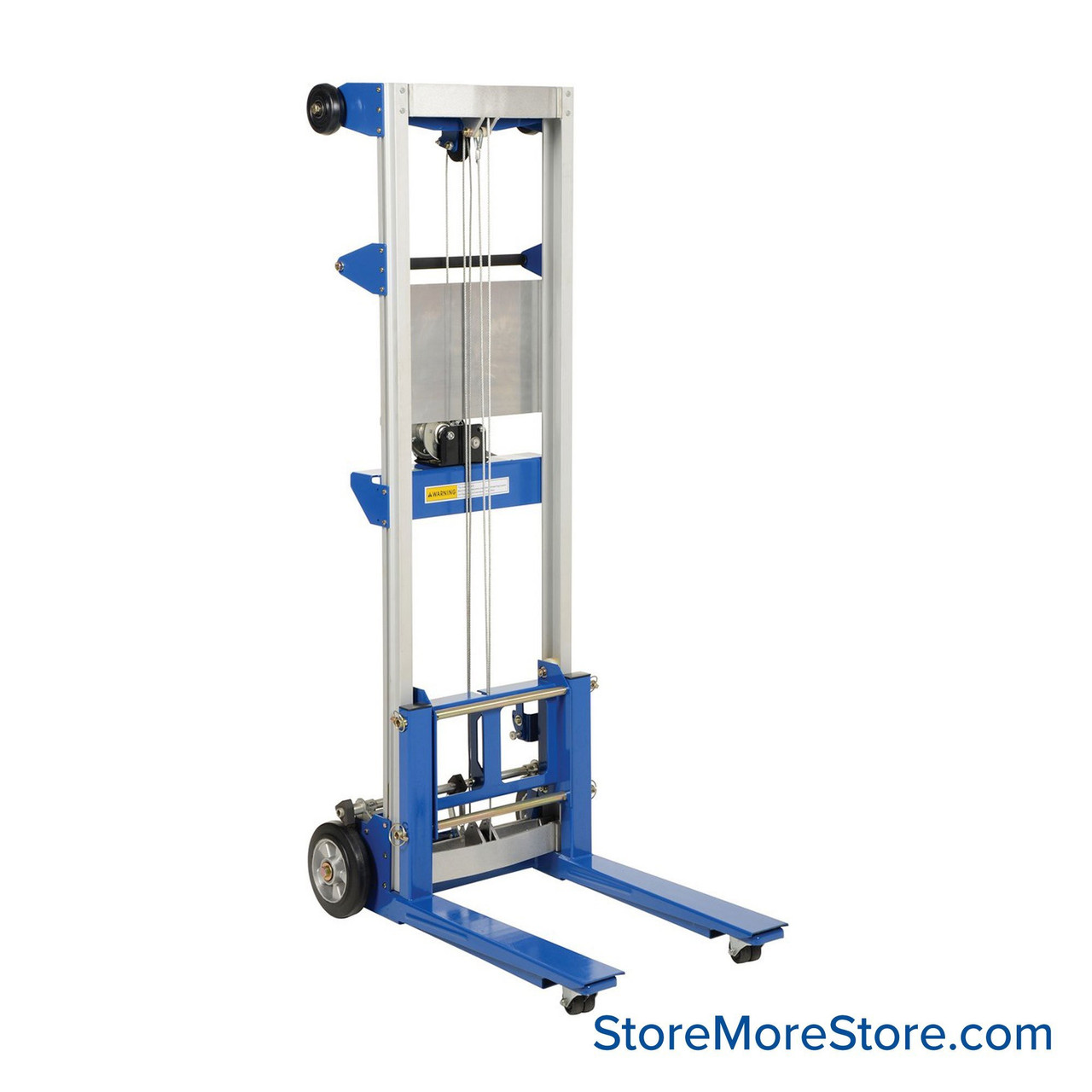 Manual Stacker Lift, 21" D x 67" H, Standard Lift Design, 500 lbs Load Capacity