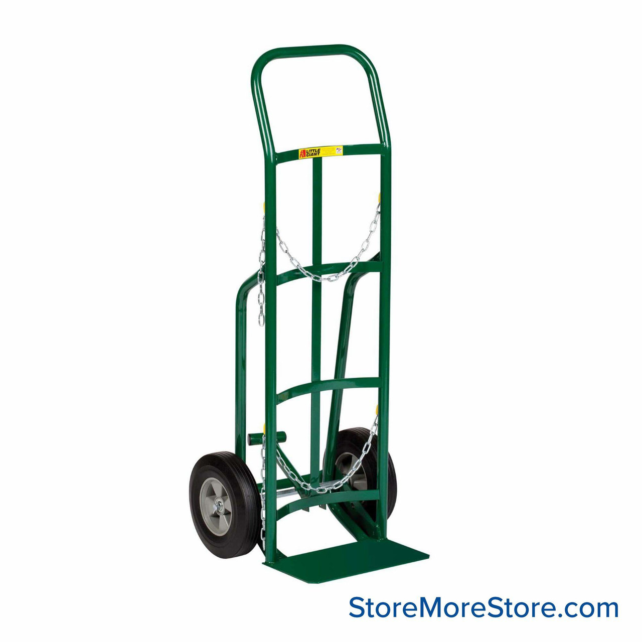 Gas Cylinder Hand Truck, 47" High, Two 10" Solid Rubber Wheels, Continuous Handle