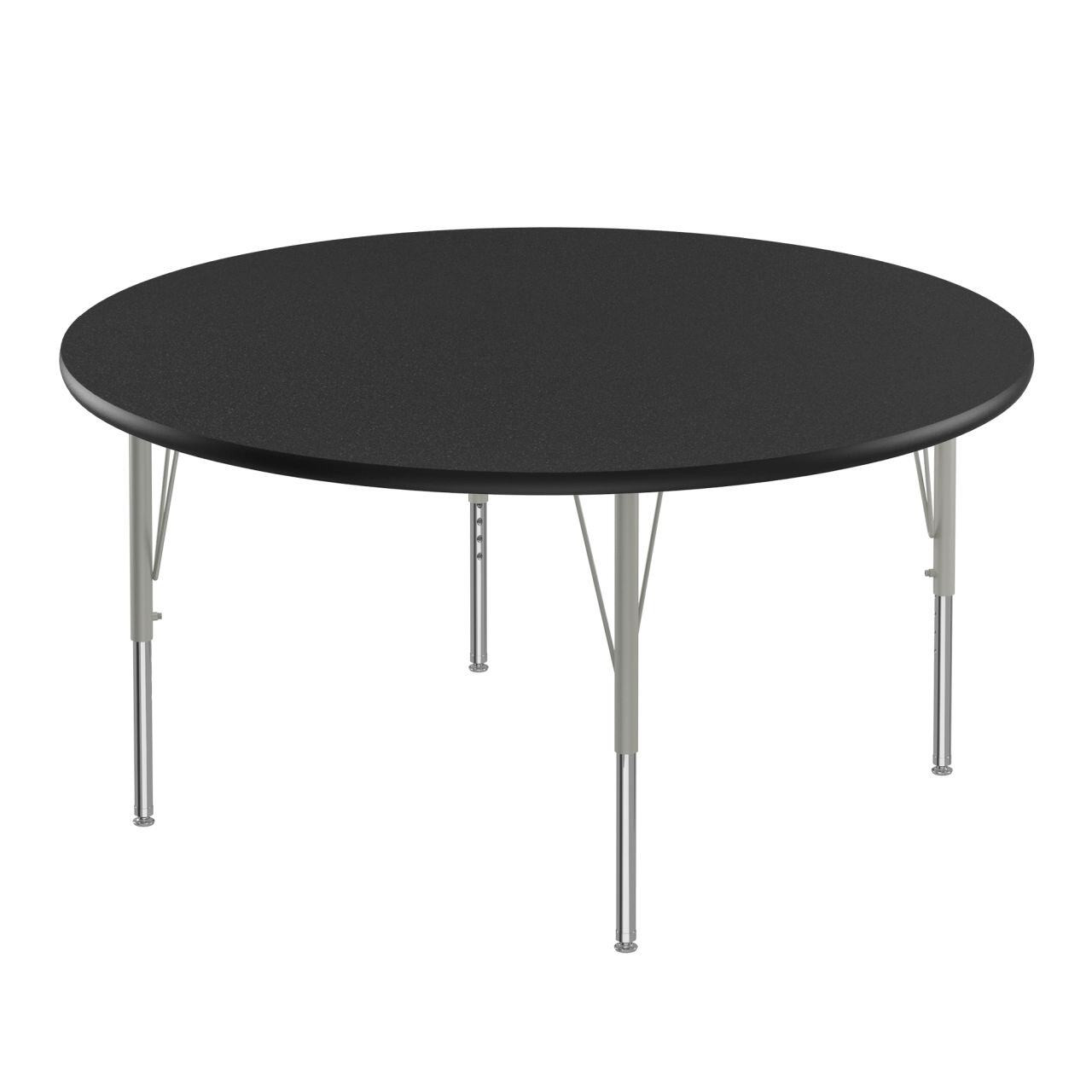 Adjustable Height Activity Tables-Round, 48" W x 48" D, 48" Top, Silver Mist