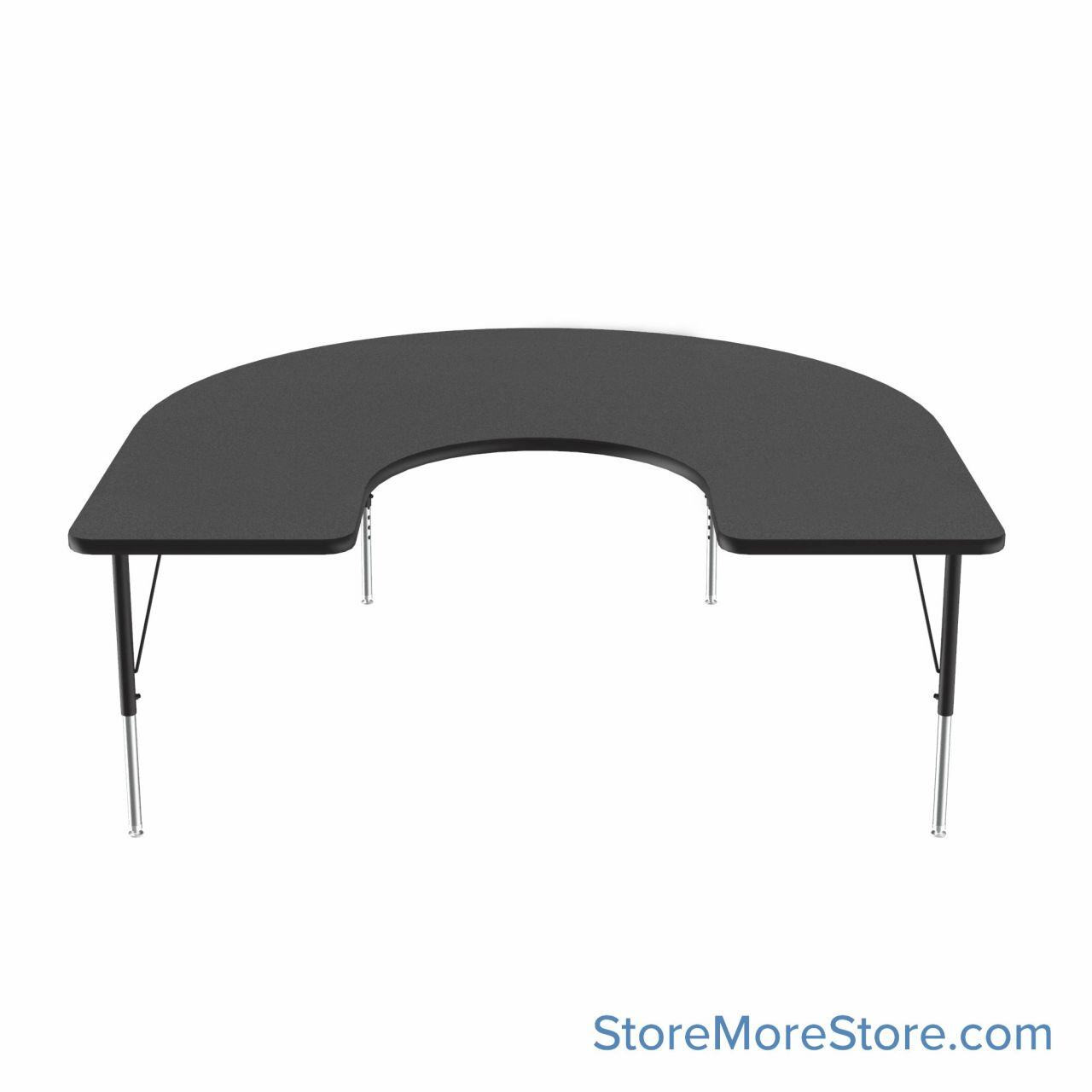Educational Activity Tables, 66" W x 60" D, Horseshoe, Black/chrome