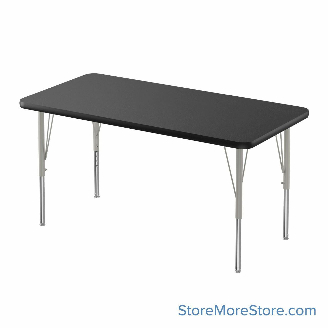 Educational Activity Tables, 60" W x 24" D, Rectangular, Silver Mist