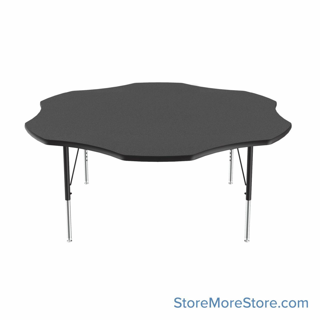Educational Activity Tables, 60" W x 60" D, Flower, Black/chrome