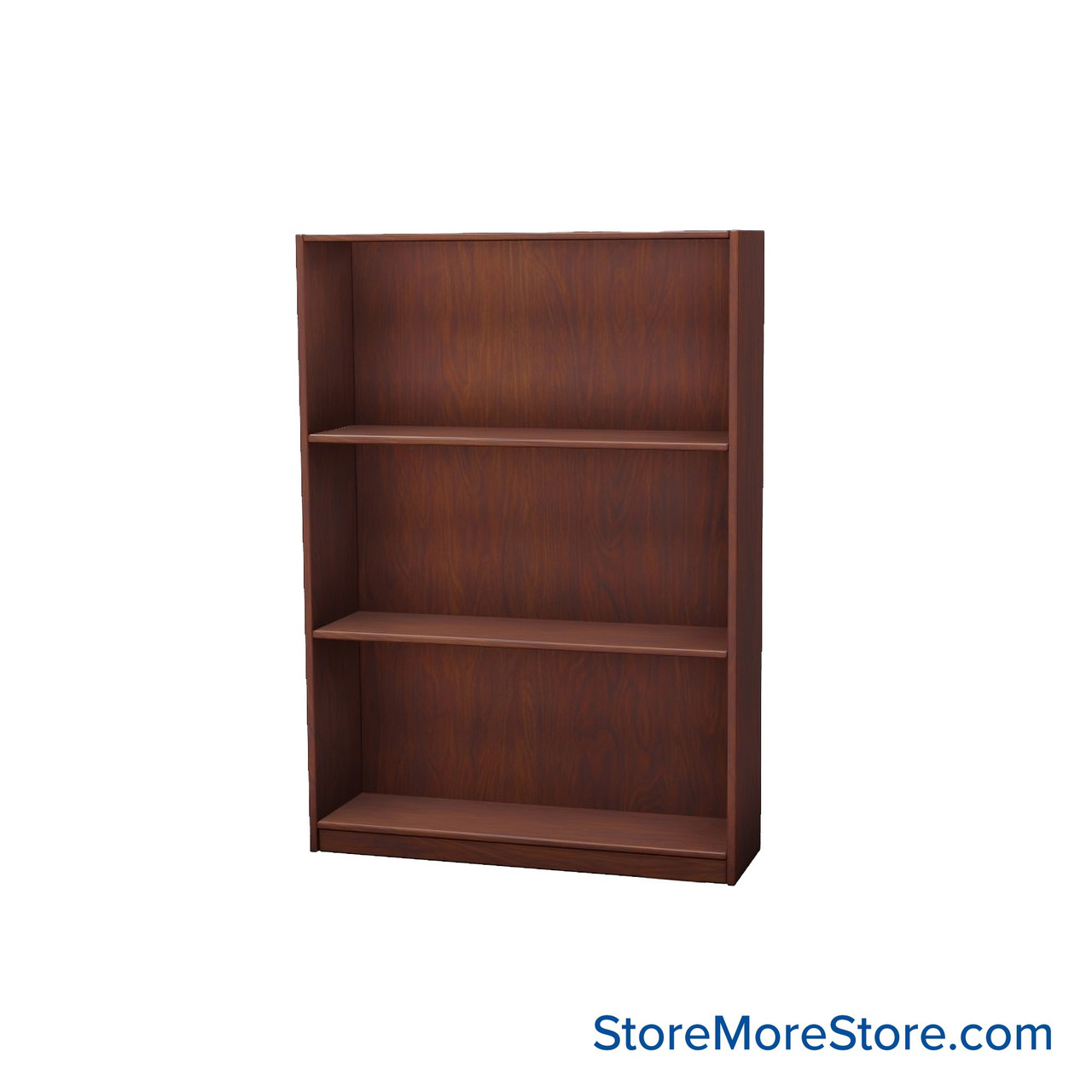 Wood Bookcase Shelves, 37" W x 12" D x 48" H, Single-Side Shelving, Without Casters