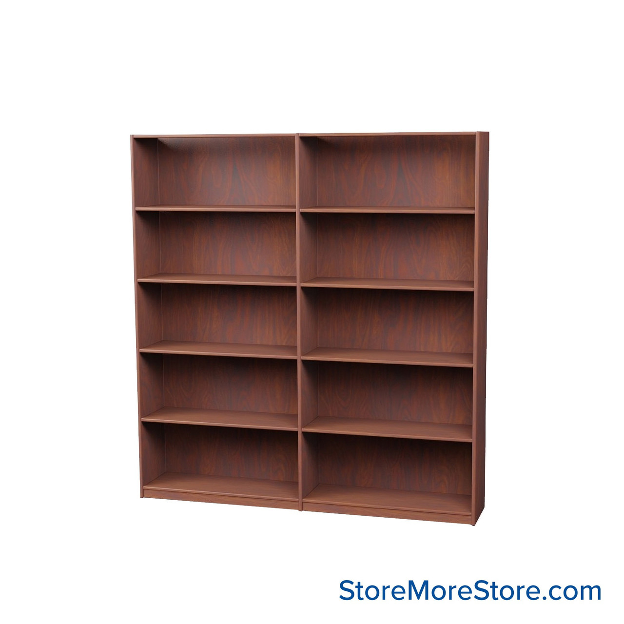 Wood Bookcase Shelves, 73" W x 24" D x 72" H, Double-Side Shelving, Without Casters