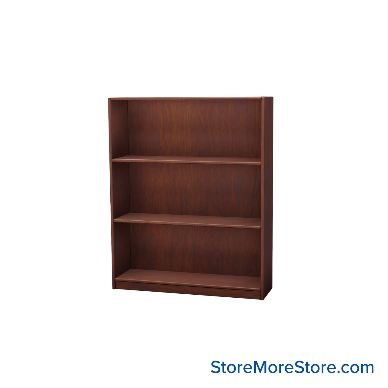 Wood Bookcase Shelves, 37" W x 10" D x 42" H, Single-Side Shelving, Without Casters