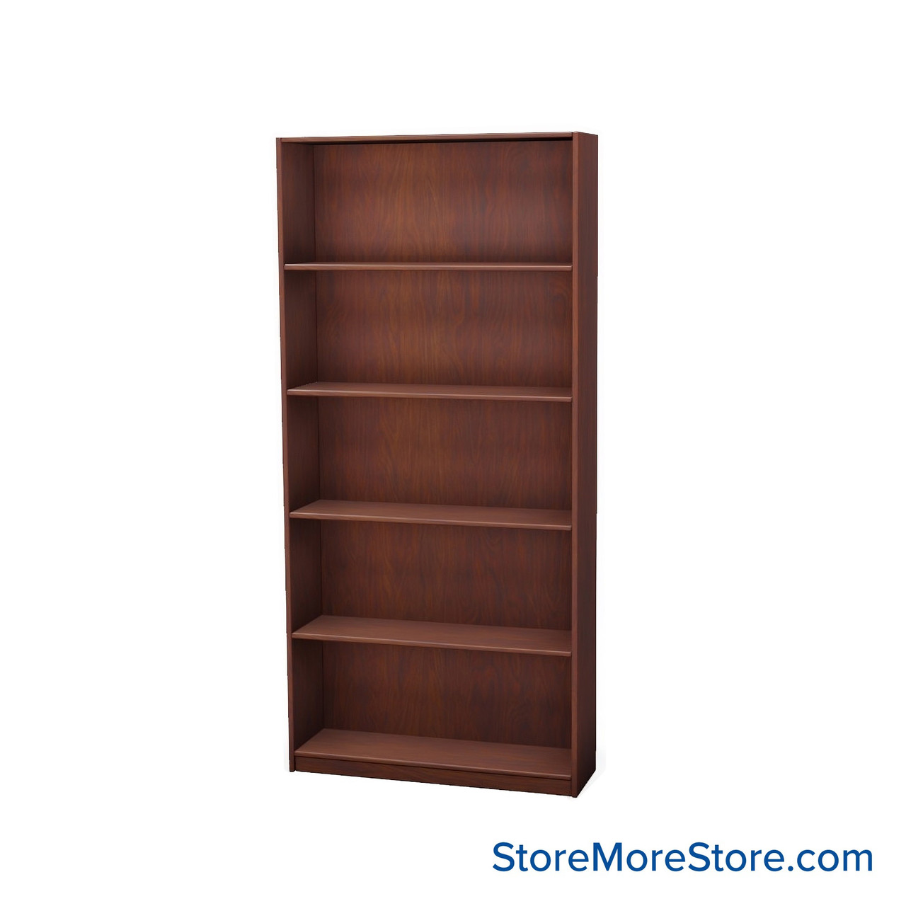 Wood Bookcase Shelves, 37" W x 10" D x 72" H, Single-Side Shelving, Without Casters