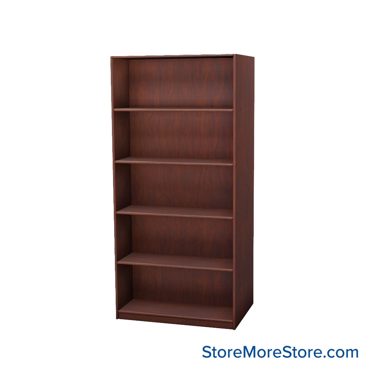 Wood Bookcase Shelves, 37" W x 24" D x 72" H, Double-Side Shelving, Without Casters