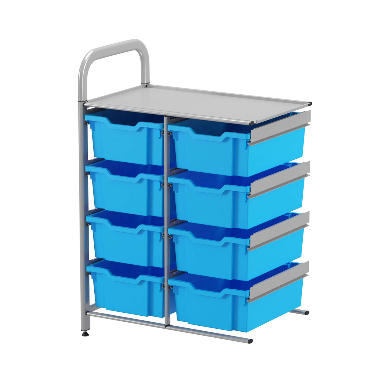 School Supply Bin Storage, 26.4" W x 17.3" D x 38.8" H, Adder Unit, 8 Deep Trays