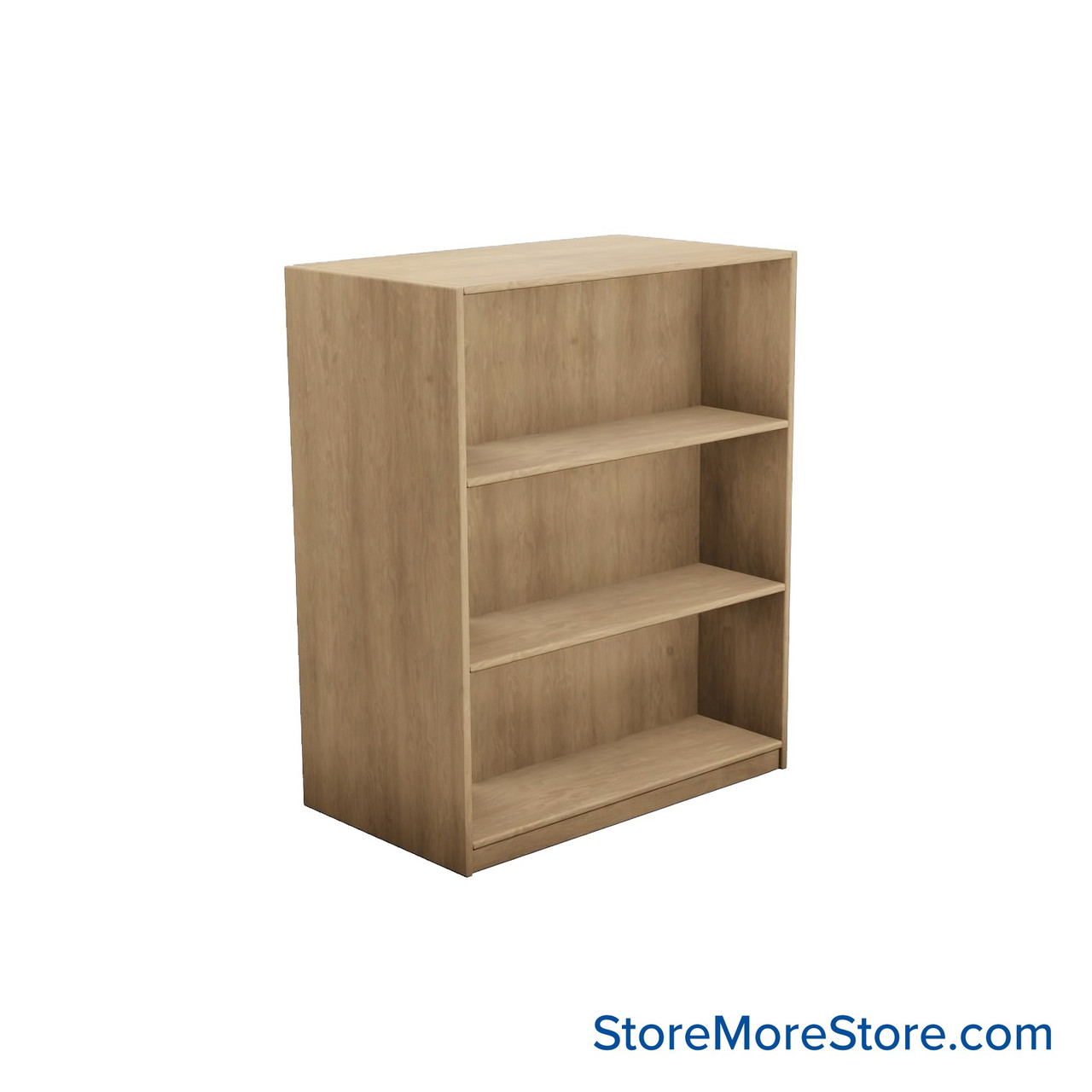 Laminate Bookshelf, 37" W x 20" D x 42" H, Double-Sided Shelving, Without Casters
