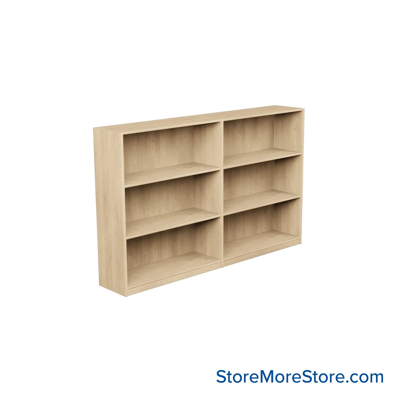Laminate Bookshelf, 73" W x 10" D x 42" H, Single-Sided Shelving, Without Casters
