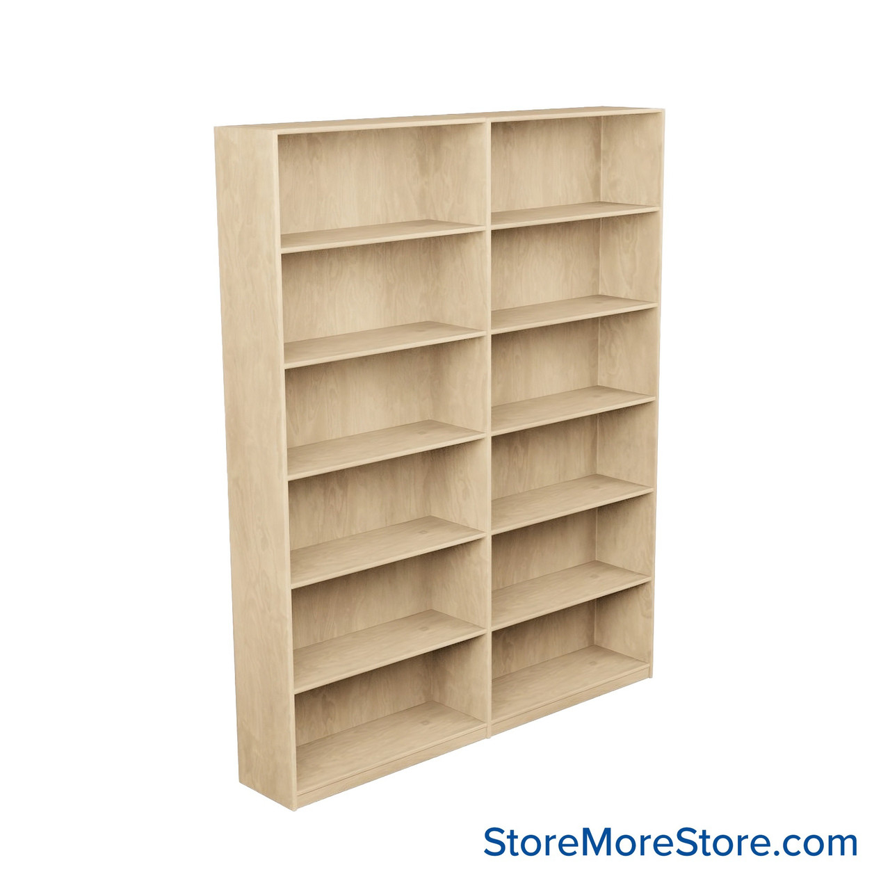 Laminate Bookshelf, 73" W x 10" D x 84" H, Single-Sided Shelving, Without Casters