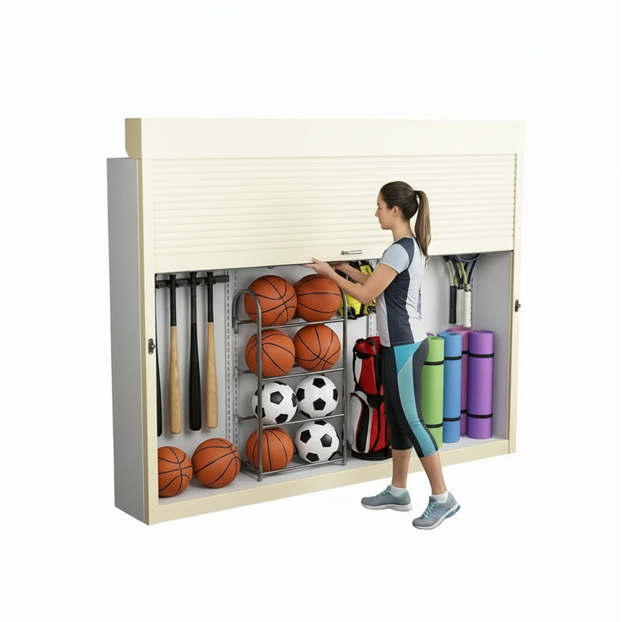 Shelving Security Doors and Shutters, 108" W x 91" H, 96 - 107.99" Width Range, Top Mount