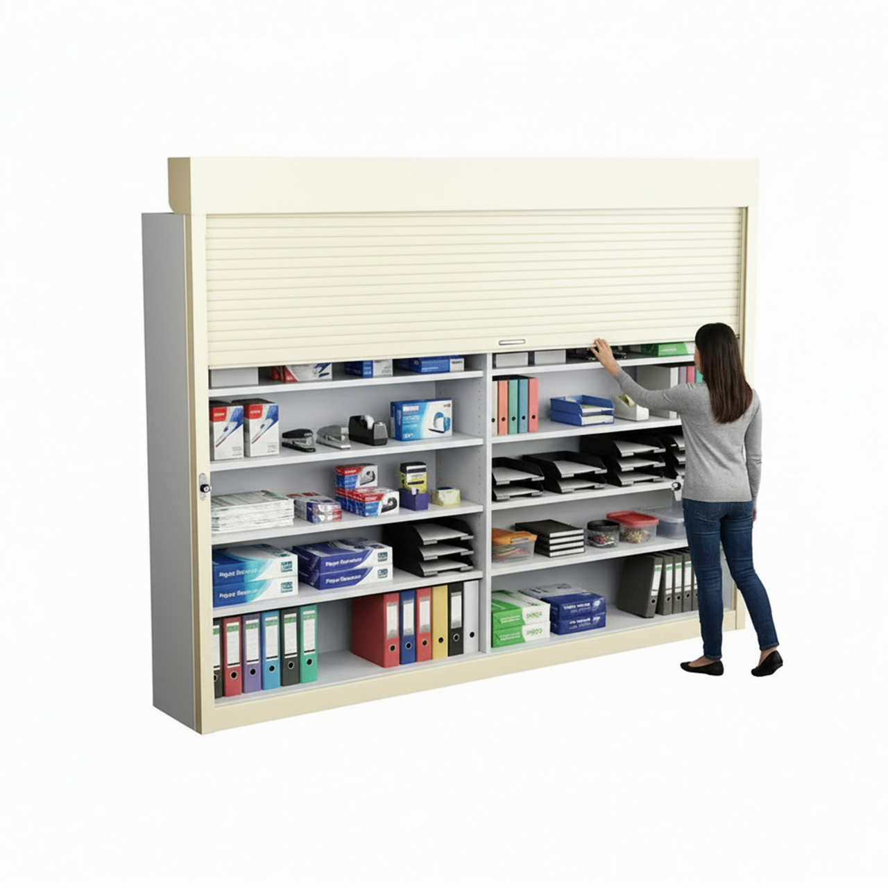 Shelving Security Doors and Shutters, 114" W x 100" H, 108 - 113.99" Width Range, Top Mount