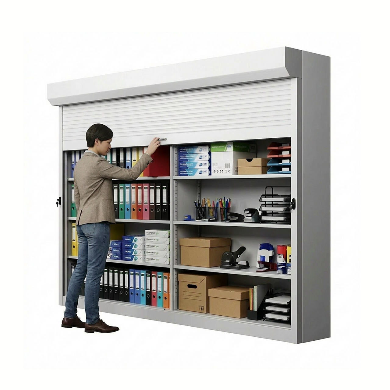 Shelving Security Doors and Shutters, 126" W x 91" H, 114 - 125.99" Width Range, Front Mount