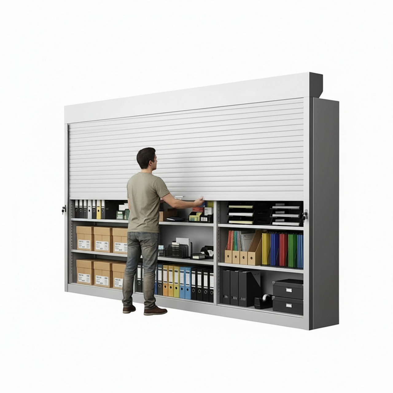 Shelving Security Doors and Shutters, 144" W x 91" H, 132 - 143.99" Width Range, Top Mount