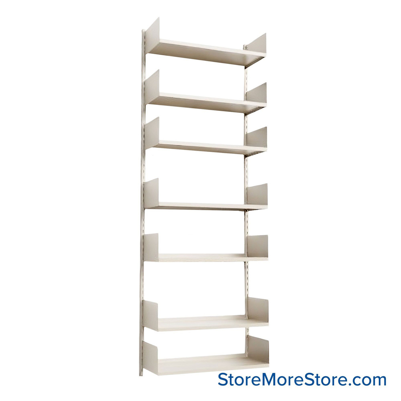 Wall Mounted Shelves, 30" W x 12" D x 90" H, 7 Adjustable Shelves