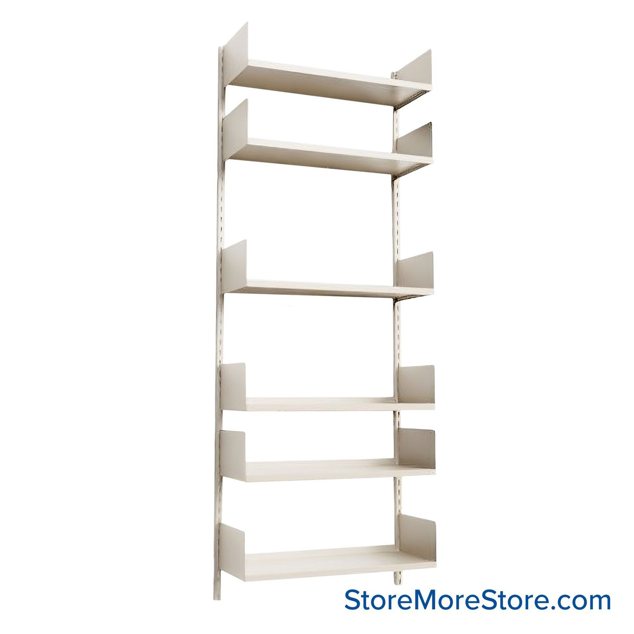 Wall Mounted Shelves, 30" W x 10" D x 84" H, 6 Adjustable Shelves