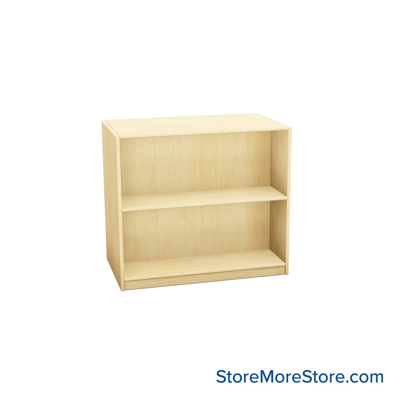 Melamine Bookshelf, 37" W x 20" D x 30" H, Double-Sided Shelving, Without Casters
