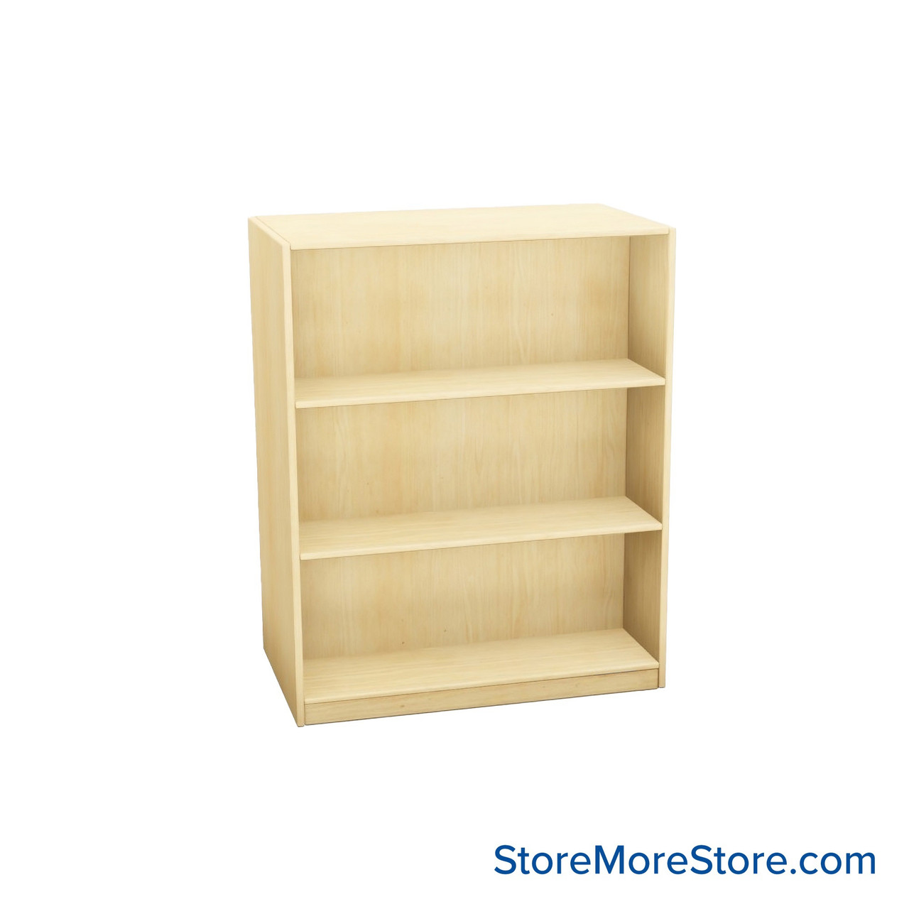 Melamine Bookshelf, 37" W x 20" D x 42" H, Double-Sided Shelving, Without Casters