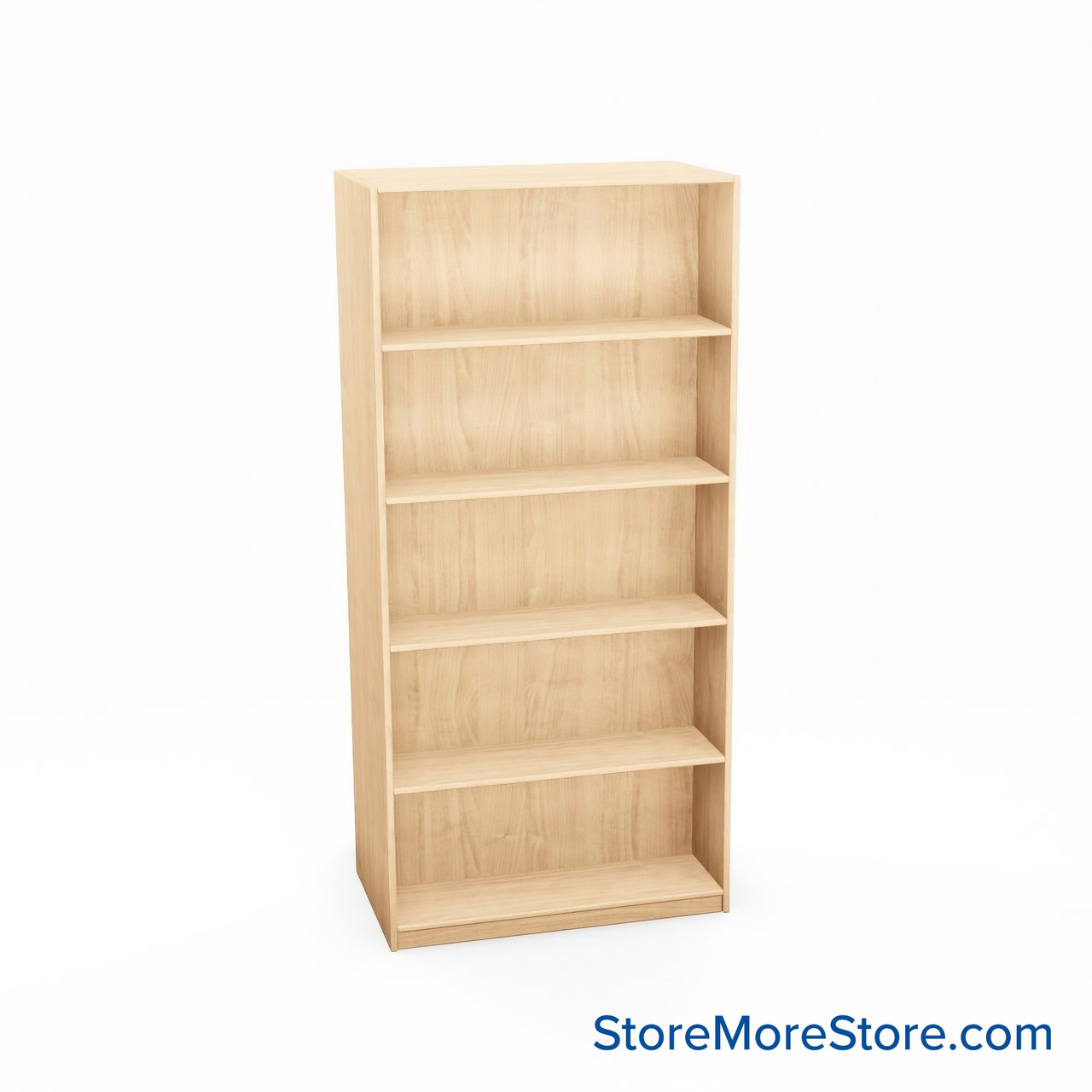 Melamine Bookshelf, 37" W x 20" D x 72" H, Double-Sided Shelving, Without Casters