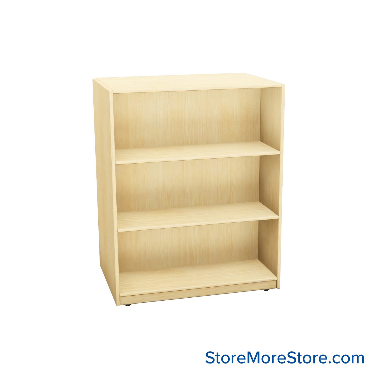 Melamine Bookshelf, 37" W x 24" D x 48" H, Double-Sided Shelving, Without Casters