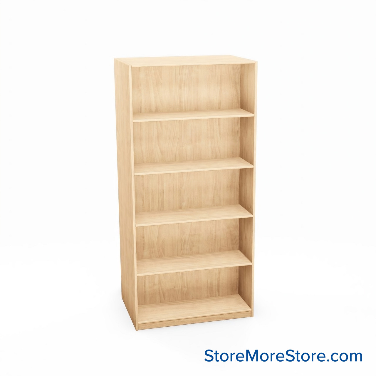 Melamine Bookshelf, 37" W x 24" D x 72" H, Double-Sided Shelving, Without Casters