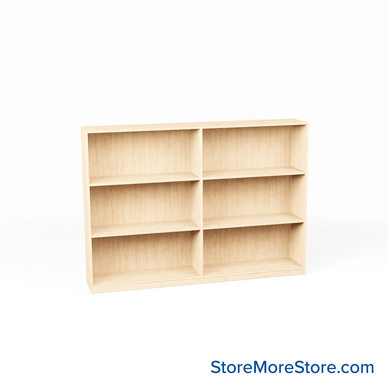 Melamine Bookshelf, 73" W x 12" D x 48" H, Single-Sided Shelving, Without Casters