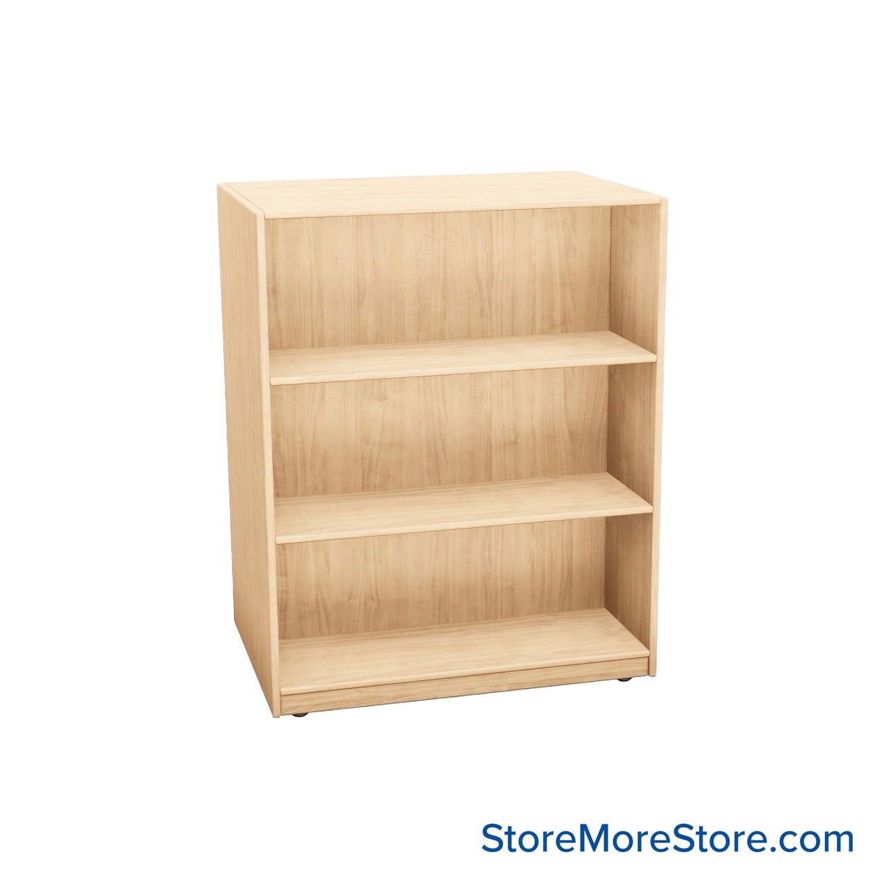 Melamine Bookshelf, 37" W x 24" D x 48" H, Double-Sided Shelving, Includes Casters