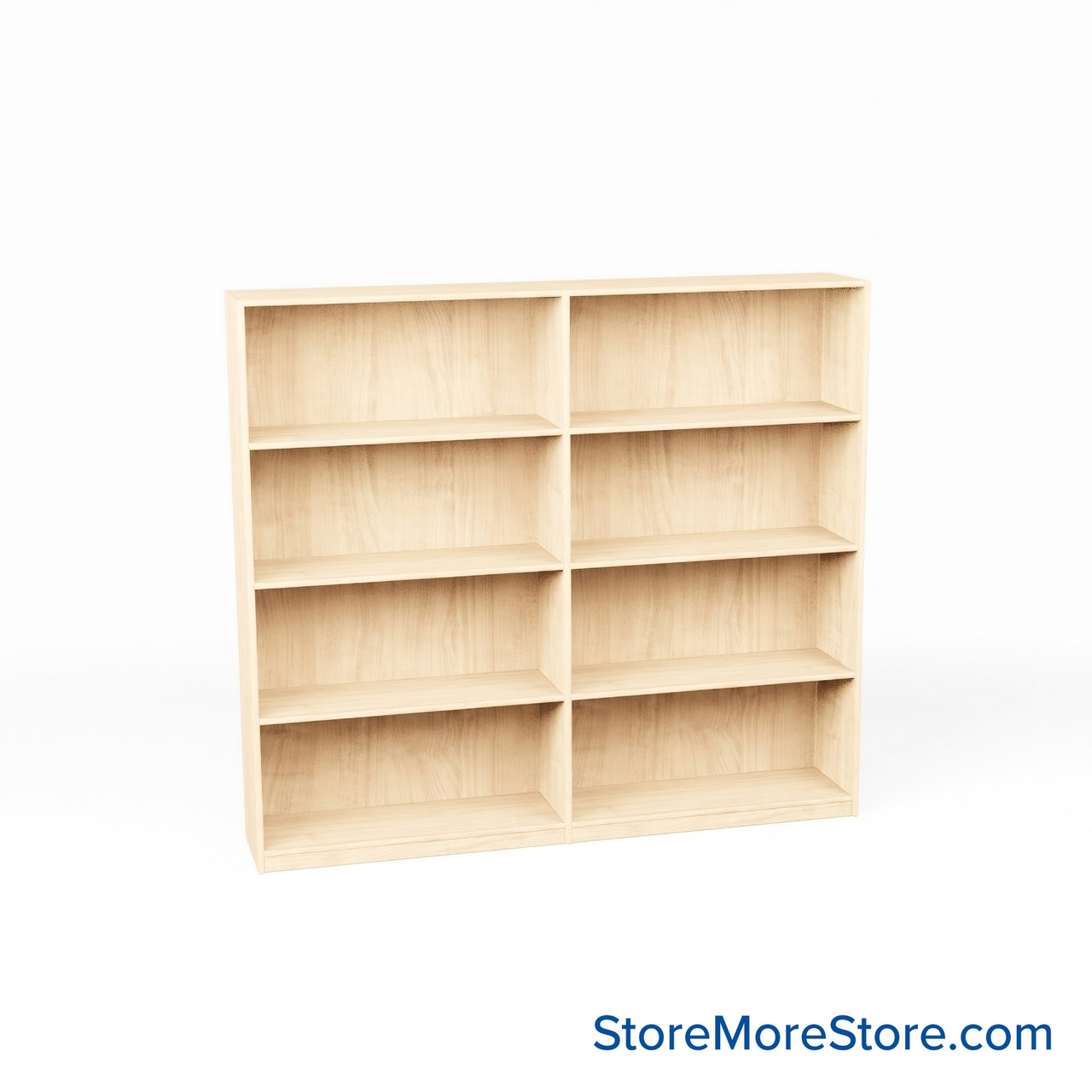 Melamine Bookshelf, 73" W x 10" D x 60" H, Single-Sided Shelving, Without Casters