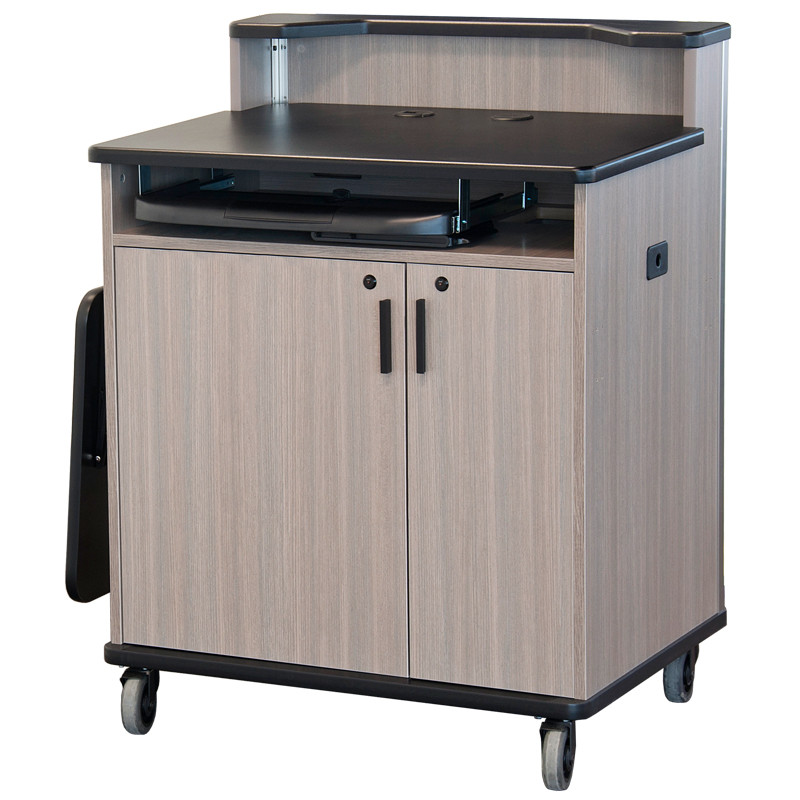 Teaching Podium with Folding Shelf and 14U Rack