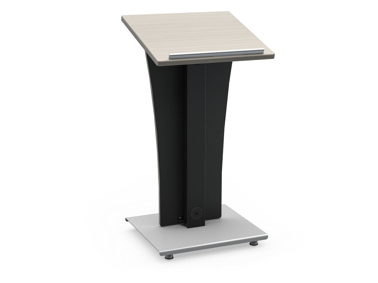 Slim Mobile Lectern with Angled Top and Cable Management