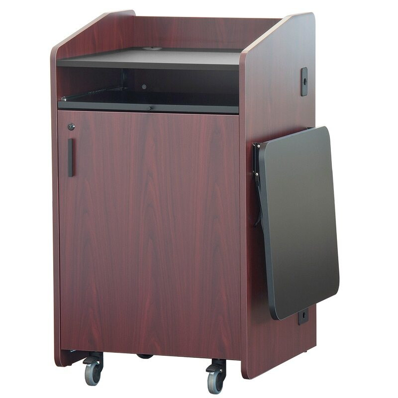 Deluxe Lectern with Sliding Keyboard Tray and Locking Storage