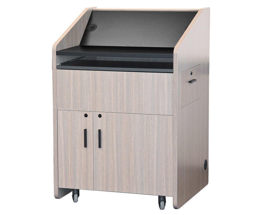 Mid-Size Podium with Rack Mount and Storage Drawer