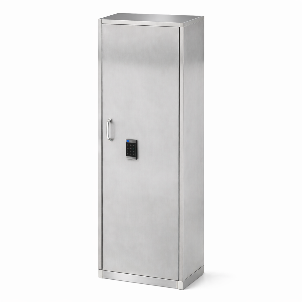Controlled Substance Stainless Steel Cabinet with Smart Lock, 24 x 76 - closed position (24 in W x 76 in D x 22.375 in H