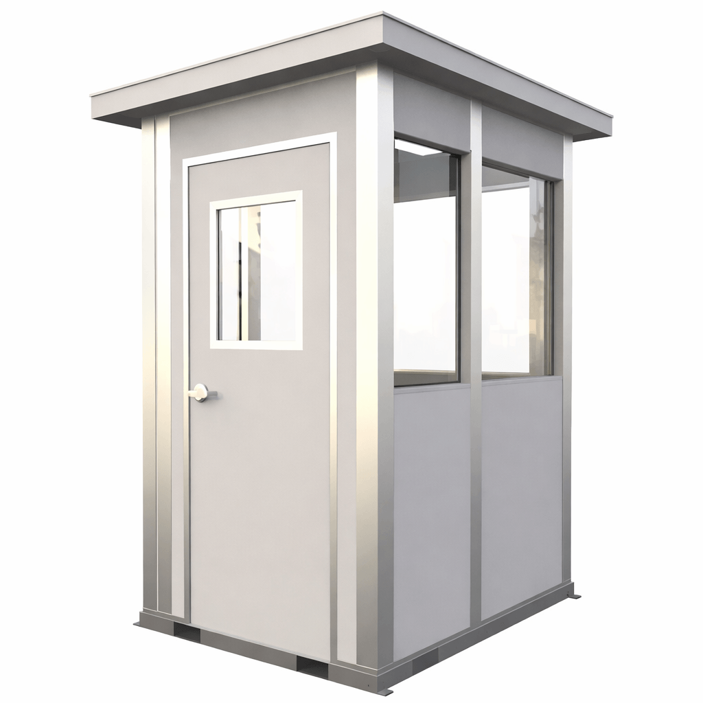 5x6 Modular Security Booth Prefabricated Guard Booth for Checkpoint Monitoring and Facility Entry Control (60 in W x 97.