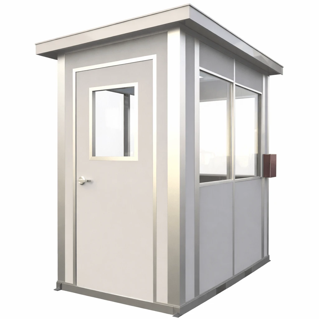 5x8 Modular Security Booth Prefabricated Guard Booth for Site Security Monitoring and Access Control (67.5 in W x 97.38 