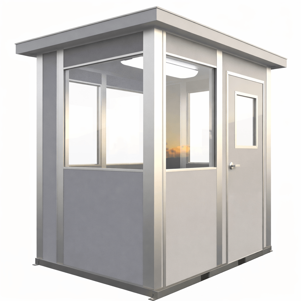 6x8 Modular Security Booth Prefabricated Guard Booth for Facility Security Booth for Parking and Shipping Areas (72 in W